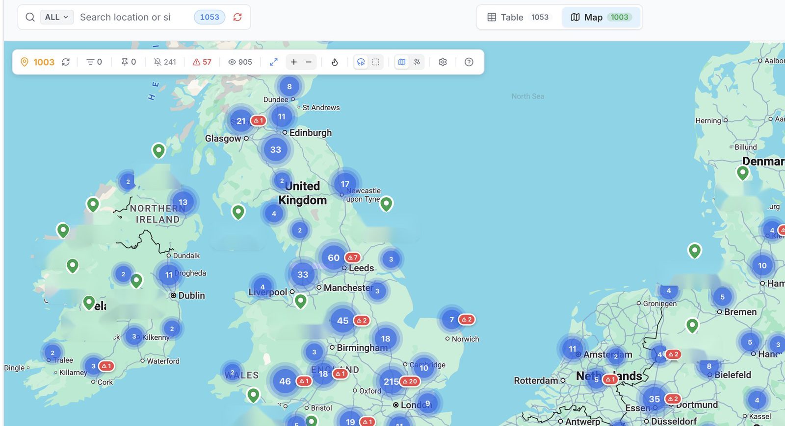 Device Manager fleet map
