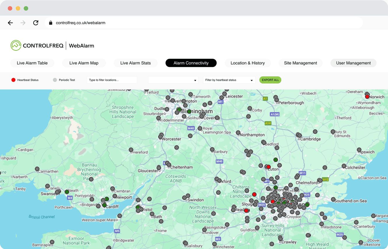 WebAlarm map