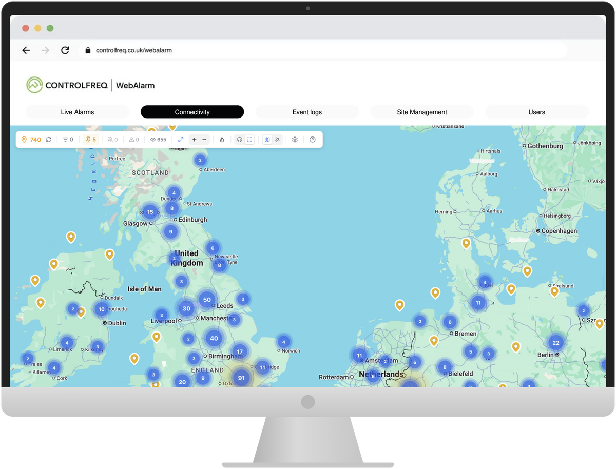 WebAlarm map view